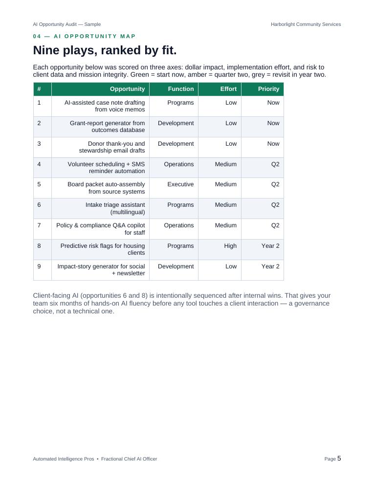 Page 5 — AI Opportunity Map